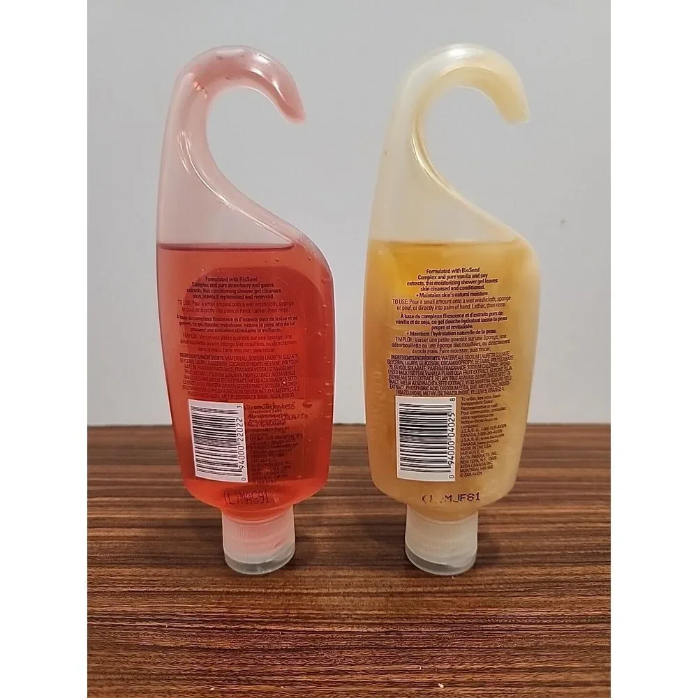 2 Avon Naturals Body Moisturizing Shower‎ Gel VANILLA Strawberry Guava HTF